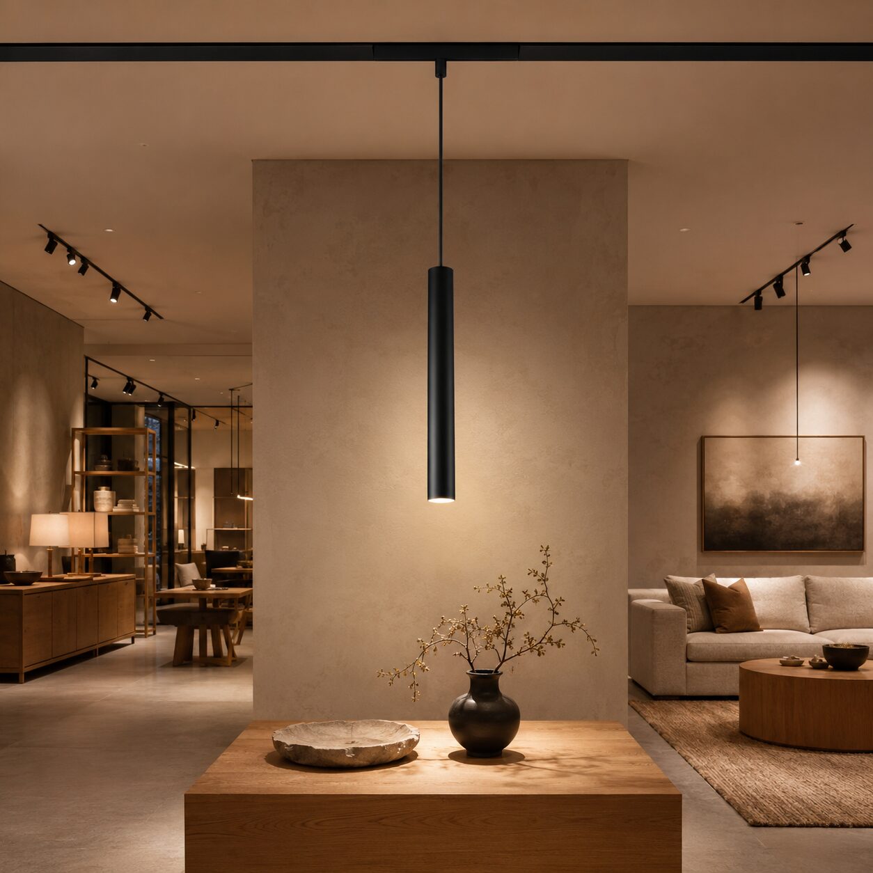 Pendul magnetic într-un showroom de mobilier