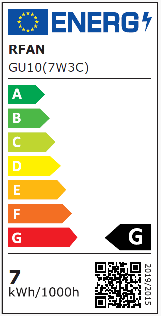 Bec LED RFAN, GU10, 3 Tipuri de Lumina, Calda-Neutra-Rece, 7W, Alb