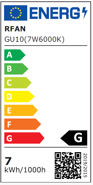 Bec LED RFAN, GU10, Lumina Rece, 6500K, 7W, Alb