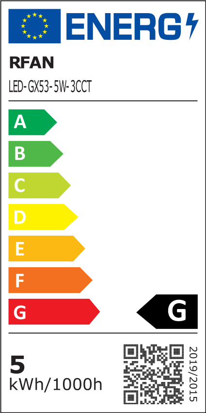Bec LED RFAN, GX53, 3 Tipuri de lumina, 5W
