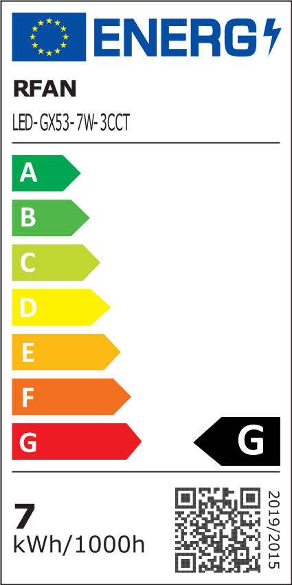 Bec LED RFAN, GX53, 3 Tipuri de lumina, 7W