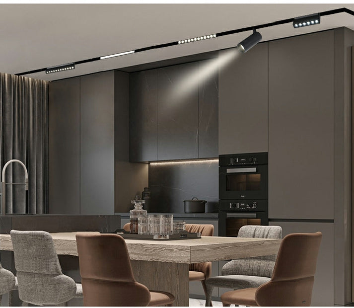 Grila LED Pliabila Sina Magnetica Incastrata, Lumina Calda, 18W, Negru