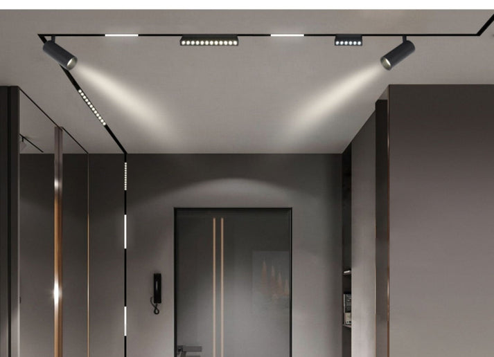 Grila LED Pliabila Sina Magnetica Incastrata, Lumina Calda, 18W, Negru