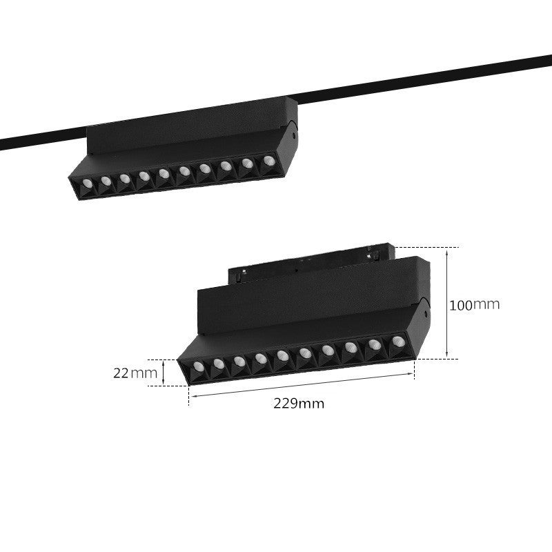 Grila LED Pliabila Sina Magnetica Incastrata, Lumina Calda, 12W, Negru