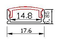 Profil LED Aplicat, 17 x 7, Lungime 2m, Aluminiu