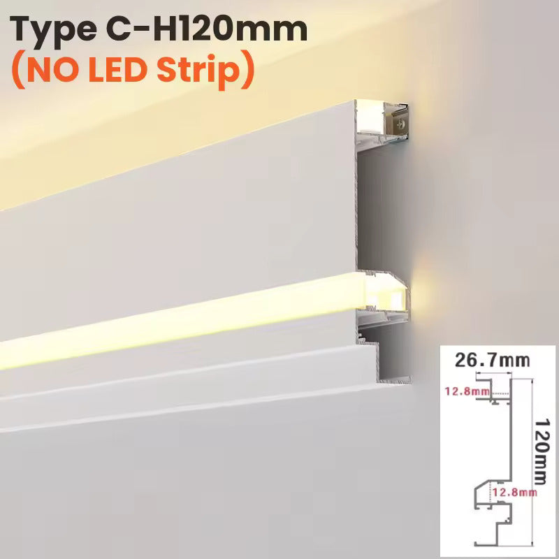 Profil LED Aplicat, Lungime 3m, Aluminiu, Alb