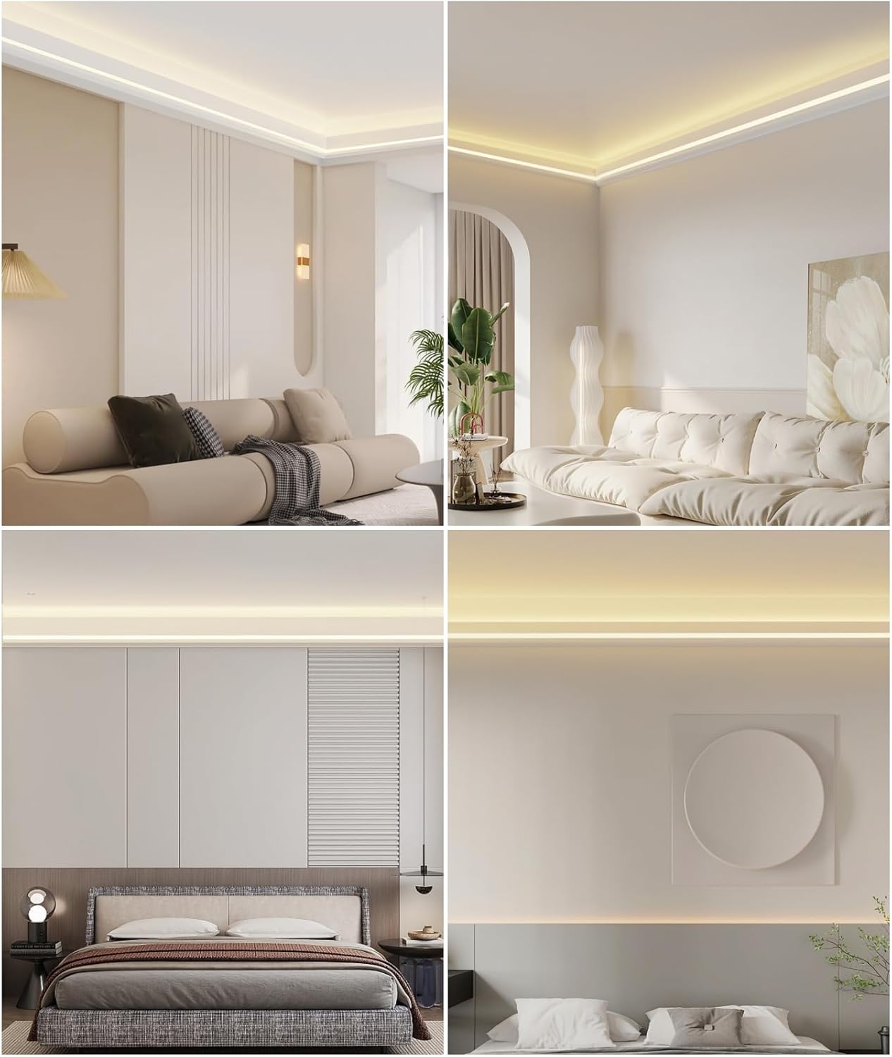 Profil LED Aplicat, Lungime 3m, Aluminiu, Alb