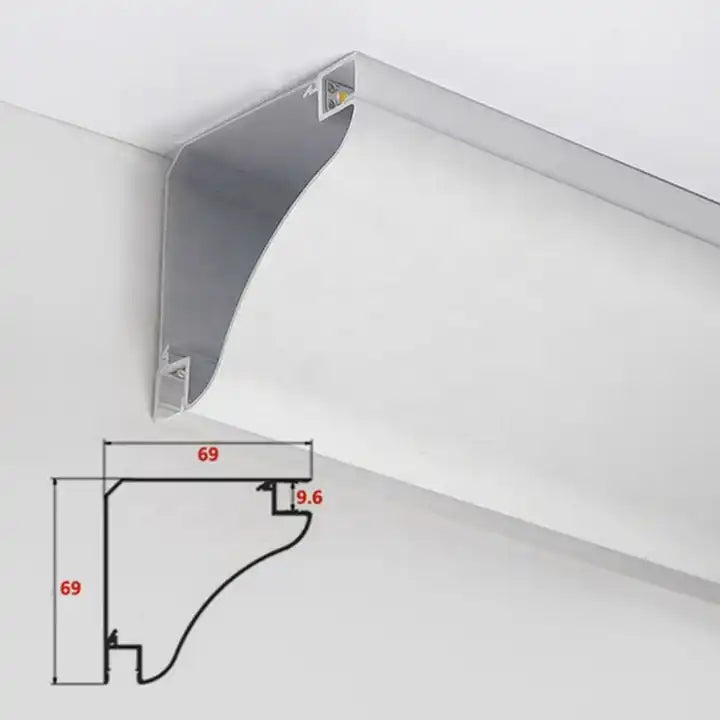 Profil Colt Dublu RFAN, Pentru Banda LED, 3m, Aluminiu
