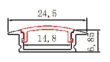 Profil LED Incastrat, 17 x 7, Lungime 2m, Aluminiu