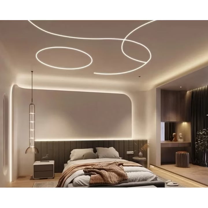 Profil LED Incastrat Pentru Finisaj Glet, Flexibil, Lungime 3m, Latime 1.5cm