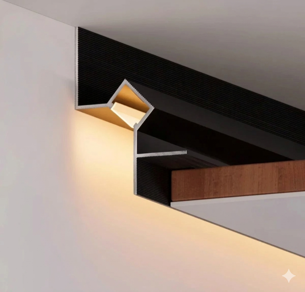 Profil LED Scafa Shadow Gap, 2m, Negru