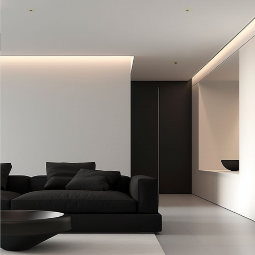 Profil LED Scafa Shadow Gap, 2m, Negru