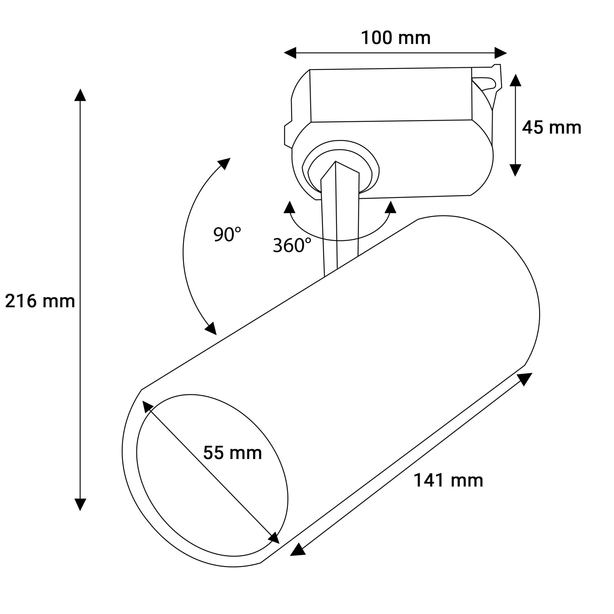Proiector LED RFAN, Model B01 BK, 10W, 6000K Lumina Rece, 1026lm, Directionabil pe Sina Monofazata, Negru