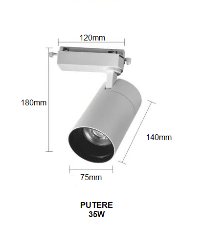 Proiector LED RFAN, Model B53 WH, 35W, 4000K Lumina Neutra, Directionabil Pe Sina Monofazata, Alb