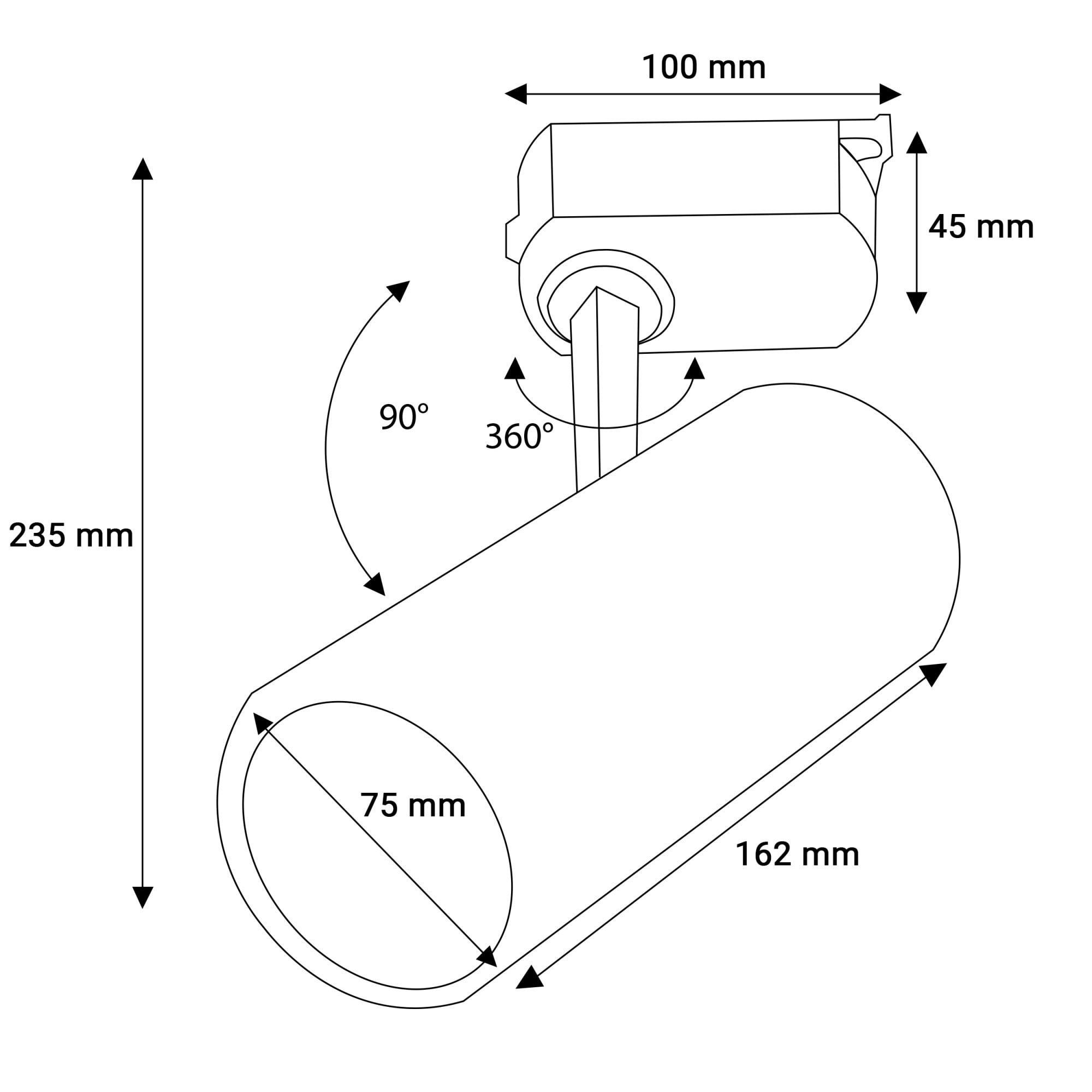 Proiector LED RFAN, Model B71 BK, 20W, 6000K Lumina Rece, 2280lm, Directionabil pe Sina Monofazata, Negru