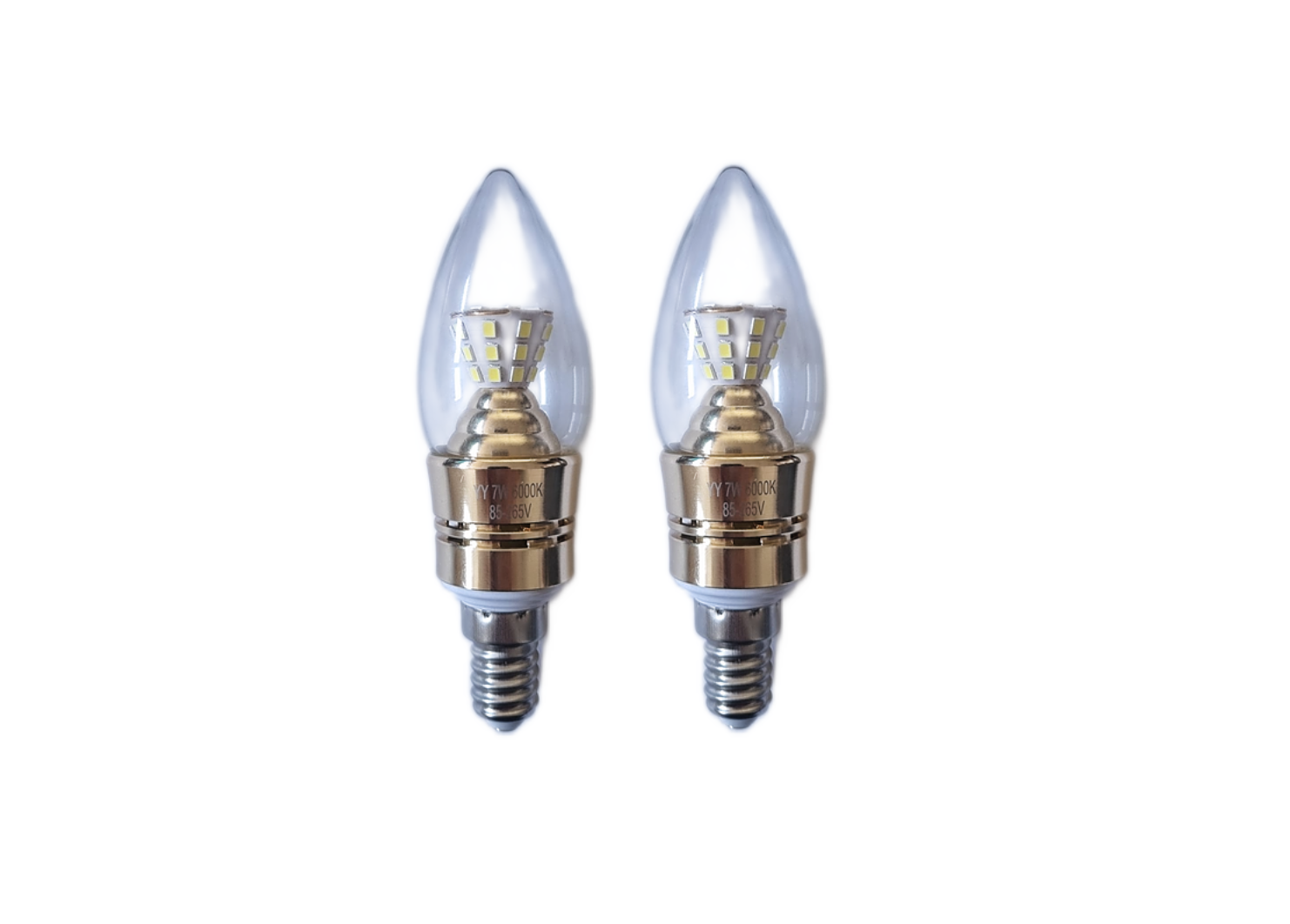 Set 2 x Becuri LED RFAN, E14, Lumina Rece, 6000K, 7W