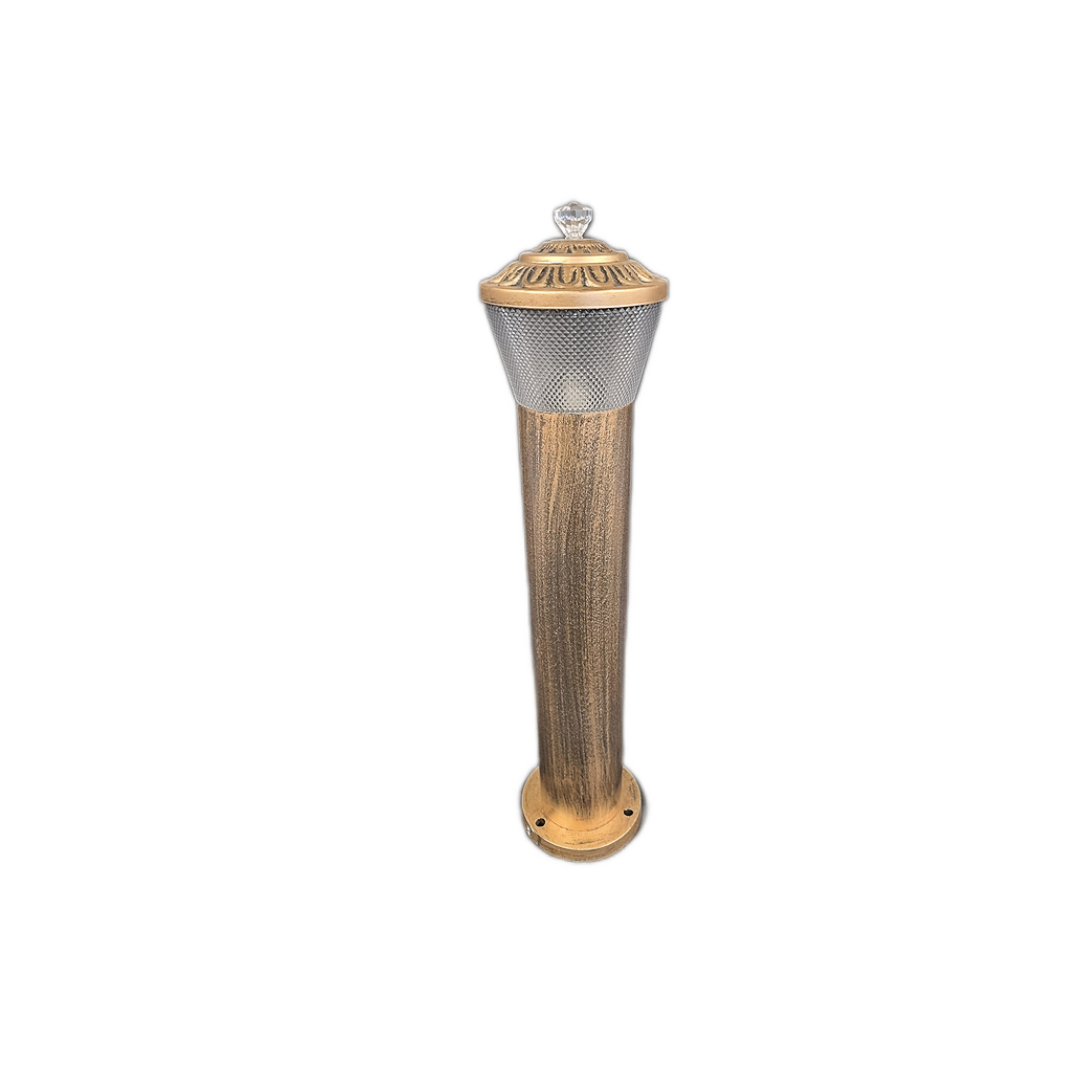 Stalp Iluminat Exterior RFAN, Model E239012, Material Aluminiu, 1 x E27, IP65, Auriu