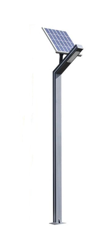 Stalp LED Iluminat Stradal, Cu Panou Solar, Lumina Rece, 30W, 3.5m, Gri