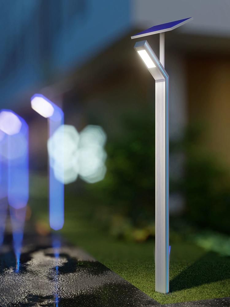 Stalp LED Iluminat Stradal, cu Panou Solar, Lumina Rece, 30W, 3m, Gri