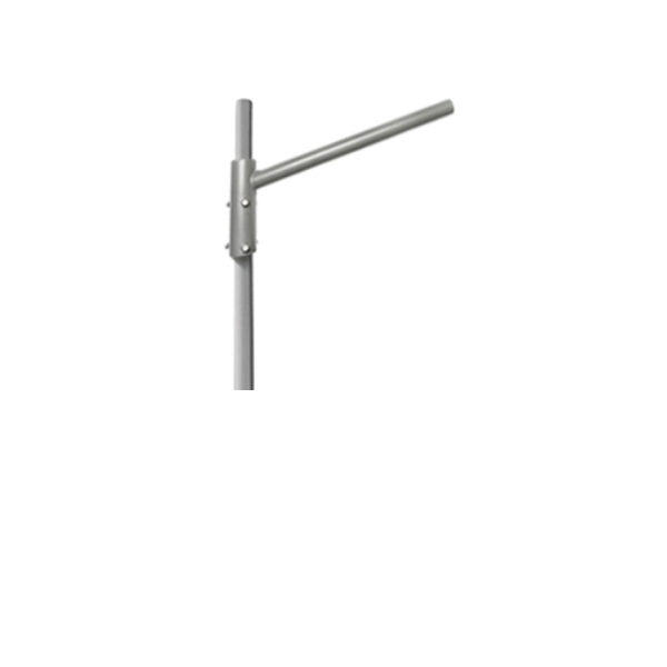 Stalp Metalic Modular Pentru Lampi Solare cu Flansa si Brat, 4M, Gri