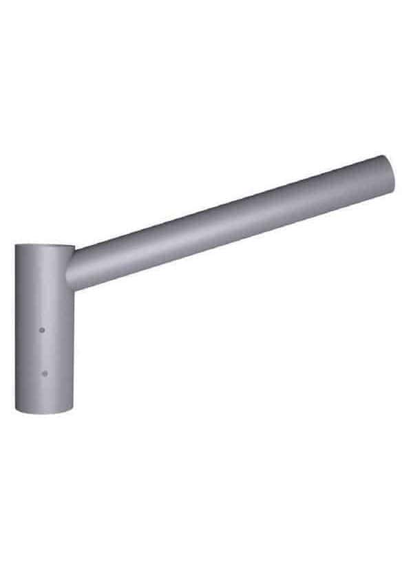 Stalp Metalic Modular Pentru Lampi Solare cu Flansa si Brat, 4M, Gri