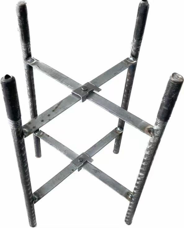Stalp Metalic Modular Pentru Lampi Solare cu Flansa si Brat, 4M, Gri